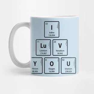 I LuV YOU in Periodic Table Symbols Mug